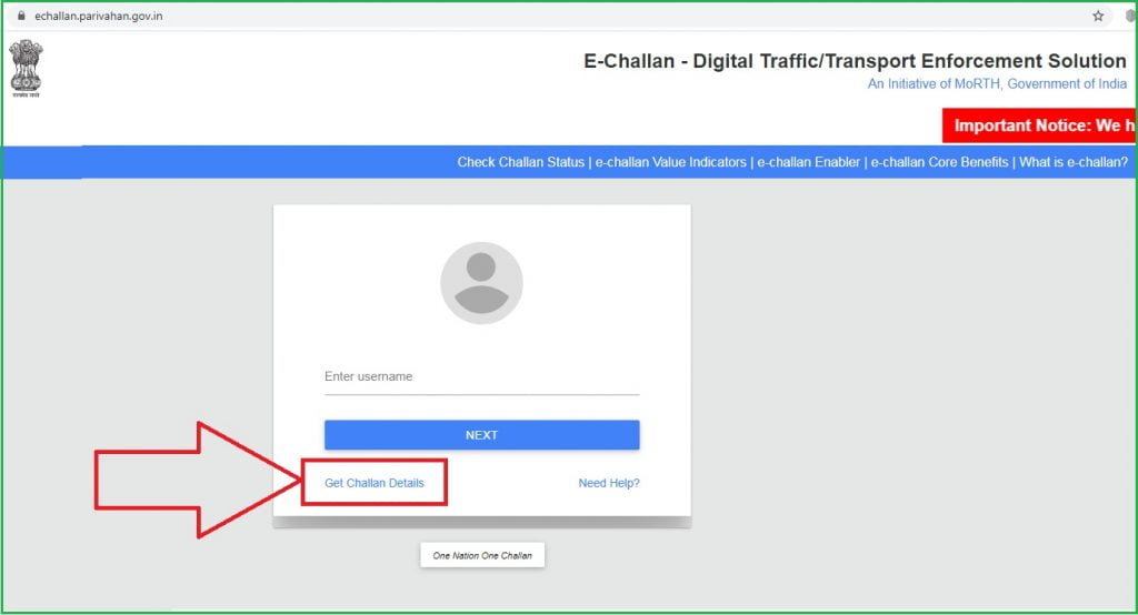 delhi traffic police online challan status
