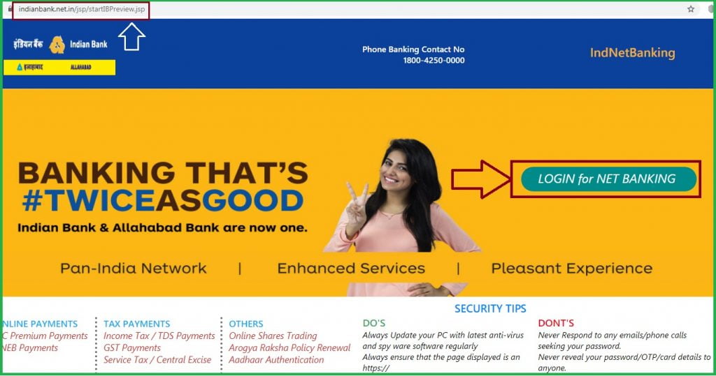 Indian Bank Net Banking Login