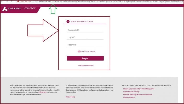 travel card login axis bank