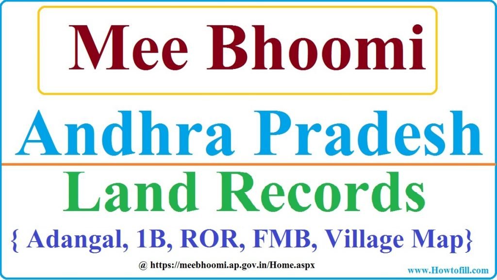 Village Map Andhra Pradesh Meebhoomi Ap Adangal, 1B, Ror, Fmb, Map At Meebhoomi.ap.gov.in