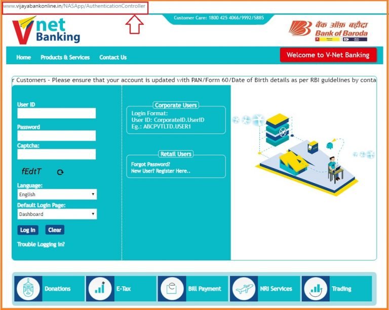 Vijaya Bank Bank of Baroda Net Banking Login, Registration 2023 at ...