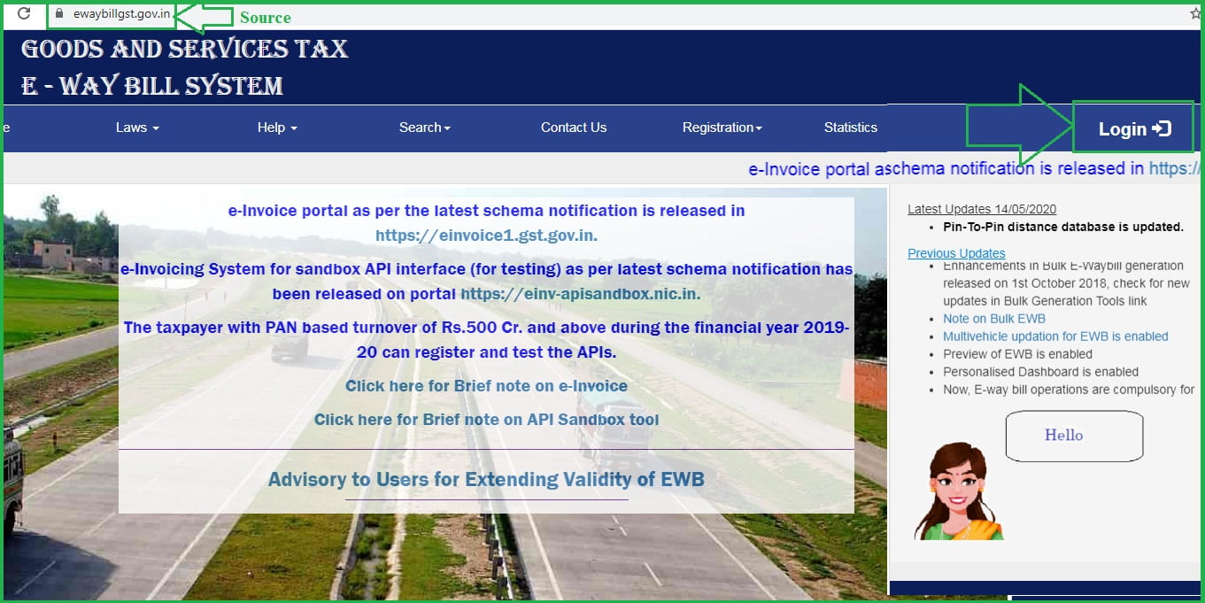 Eway Bill Login Eway Bill Generation 2021 At Ewaybillgst gov in