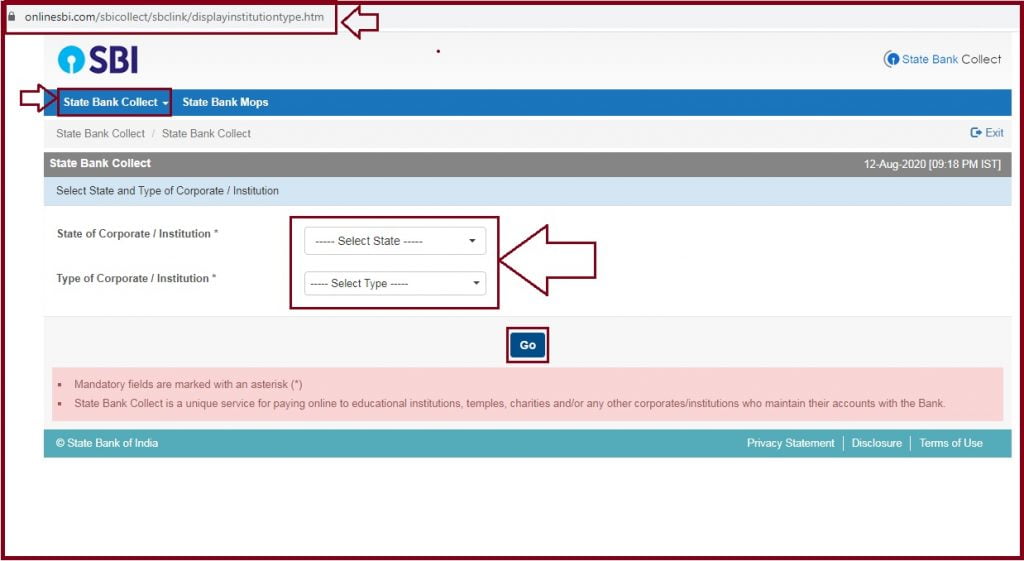 SBI Collect Online Login Process, CINB 2024