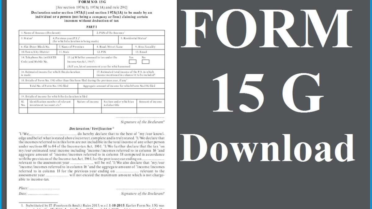 form 15g download pdf