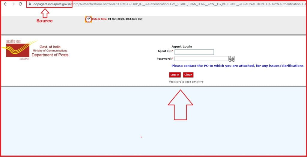 India Post Agent Login