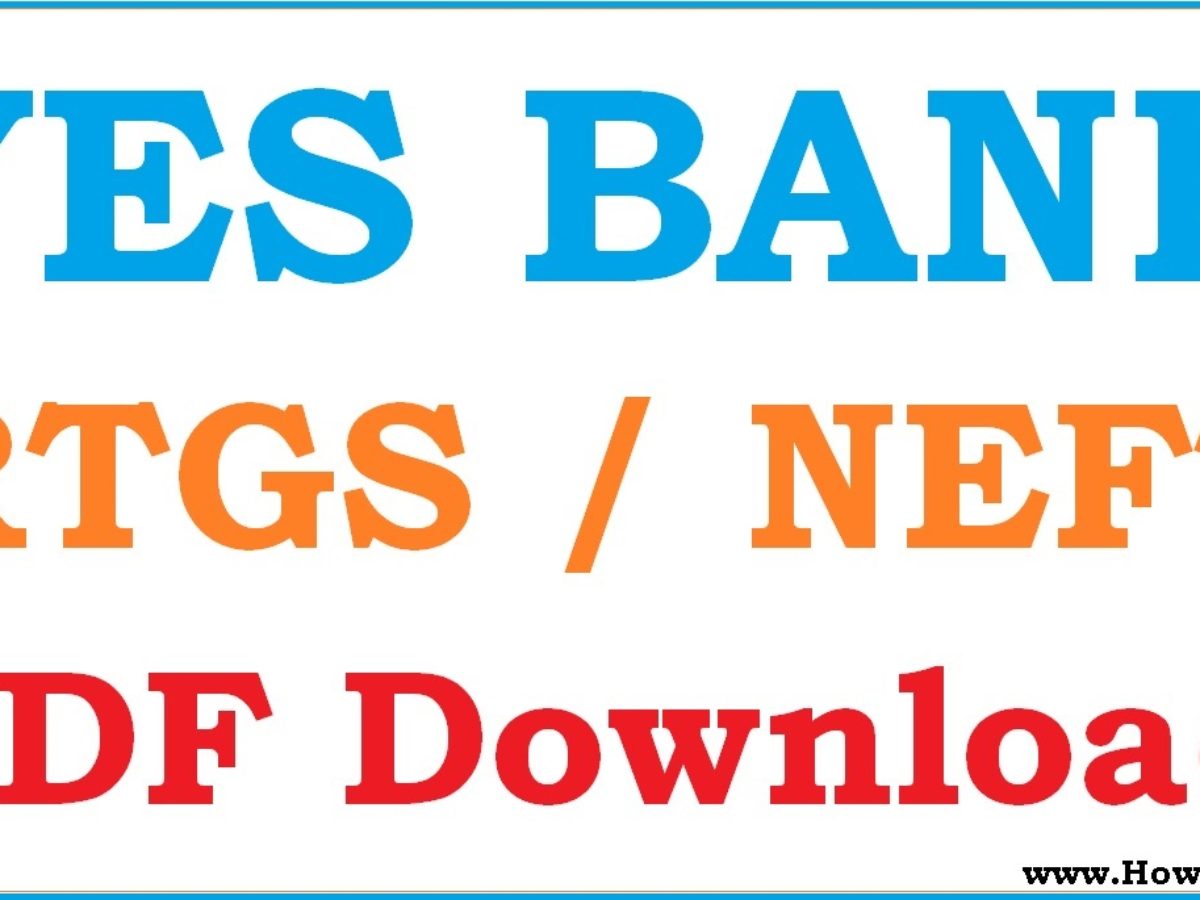 Yes bank rtgs form download