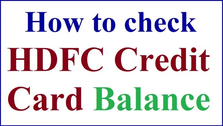 HDFC Credit Card Balance Check Number Online SMS