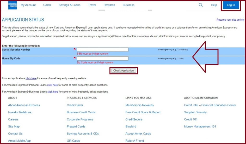 American Express Credit Card Application Status