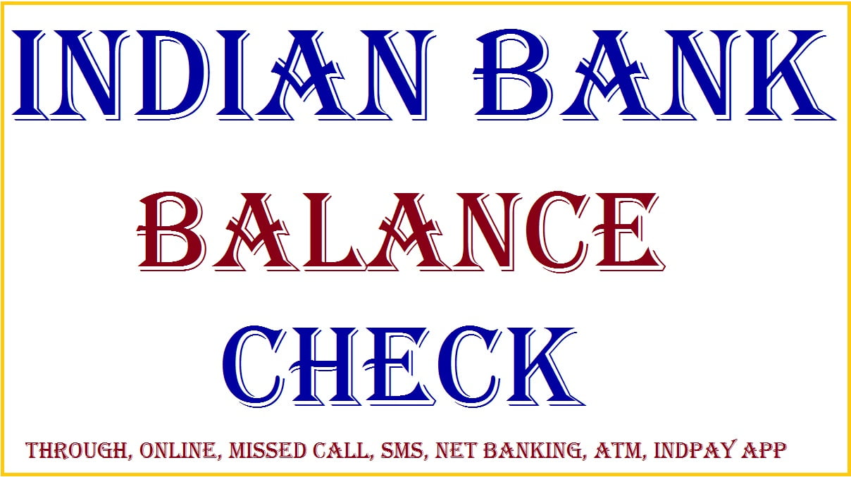 indian bank balance check