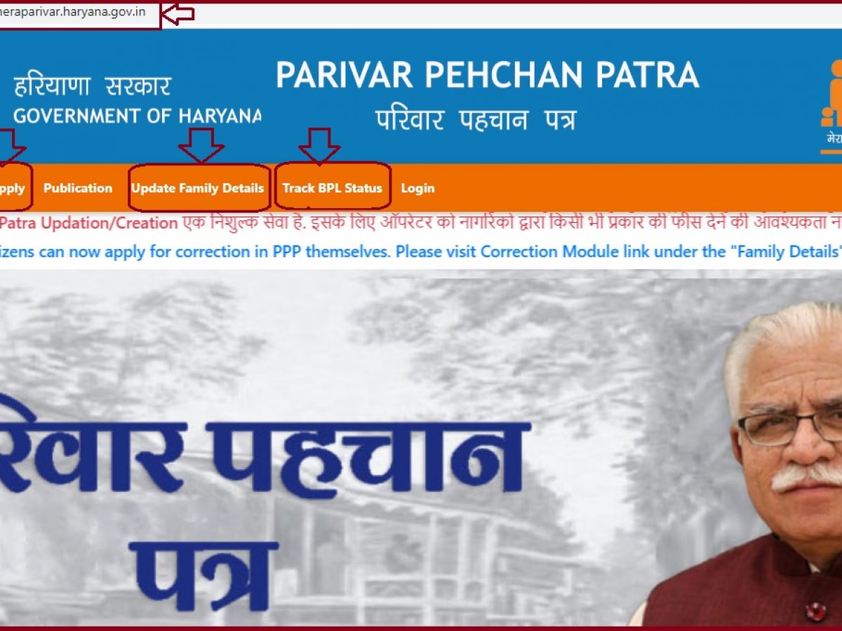 Parivar Pehchan Patra Family Id Haryana At Meraparivar Haryana Gov In