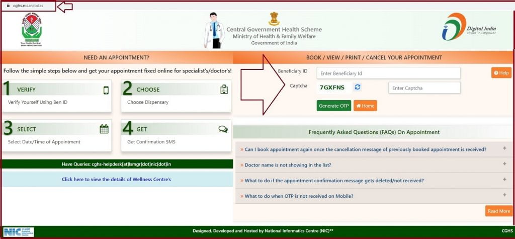 CGHS Online Appointment