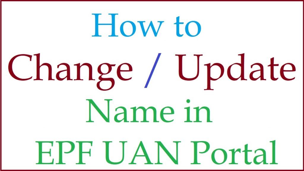 EPF Name Correction Online