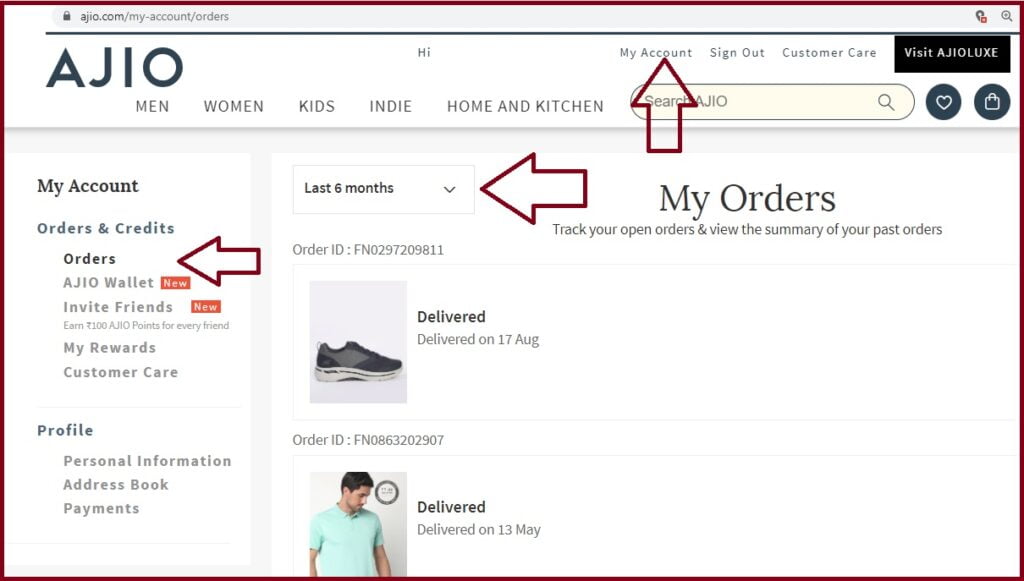 How to Cancel Order in AJIO