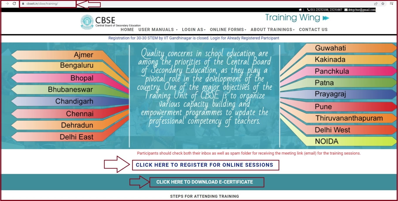 CBSE Training Portal Login Registration 2023 Cbseit in