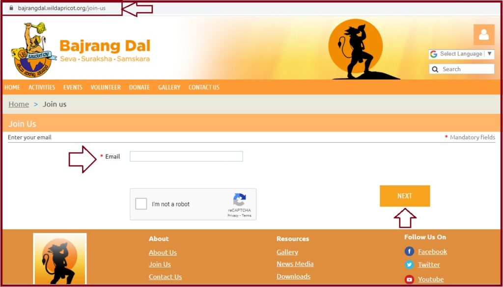 Join Bajrang Dal Online