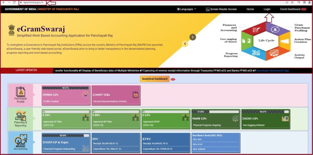 E Gram Swaraj Payment Status, Login at Egramswaraj.gov.in