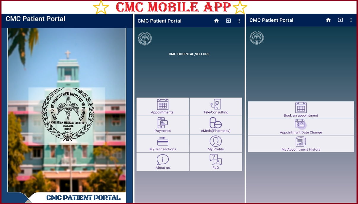 CMC Vellore APP CMC Mobile APP Register Book Appointment
