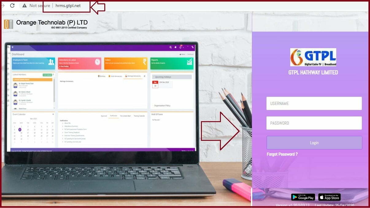 GTPL HRMS Login Hrms.gtpl.net