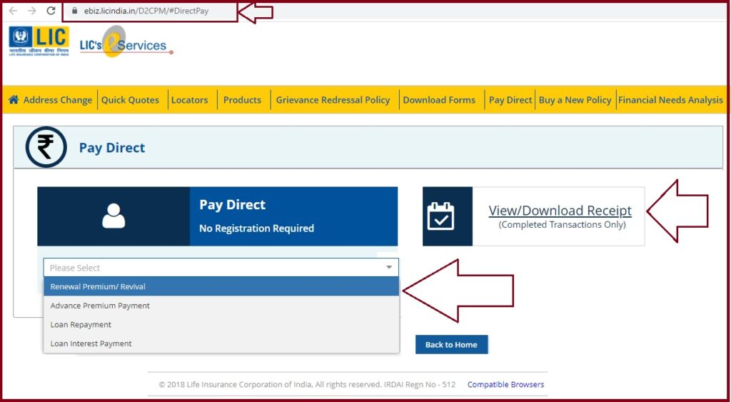 lic premium online payment ebiz licindia in