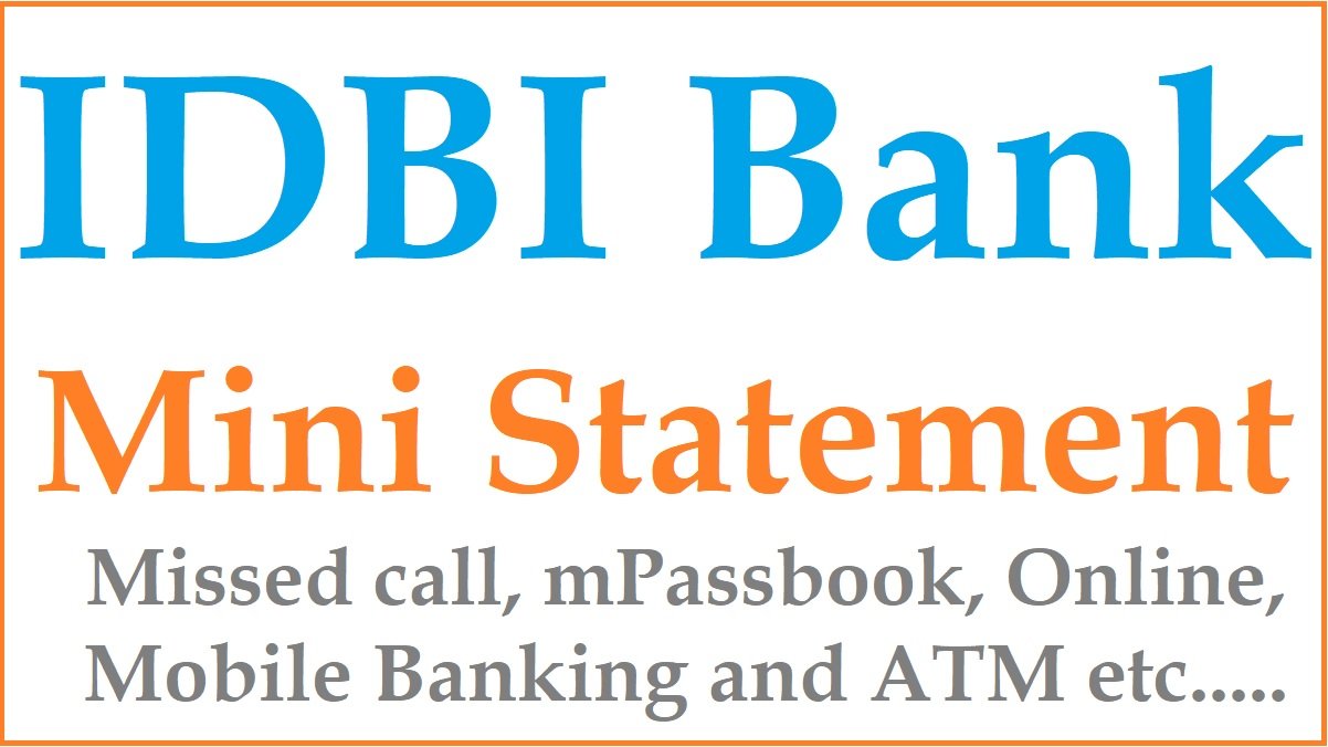 idbi bank mini statement number