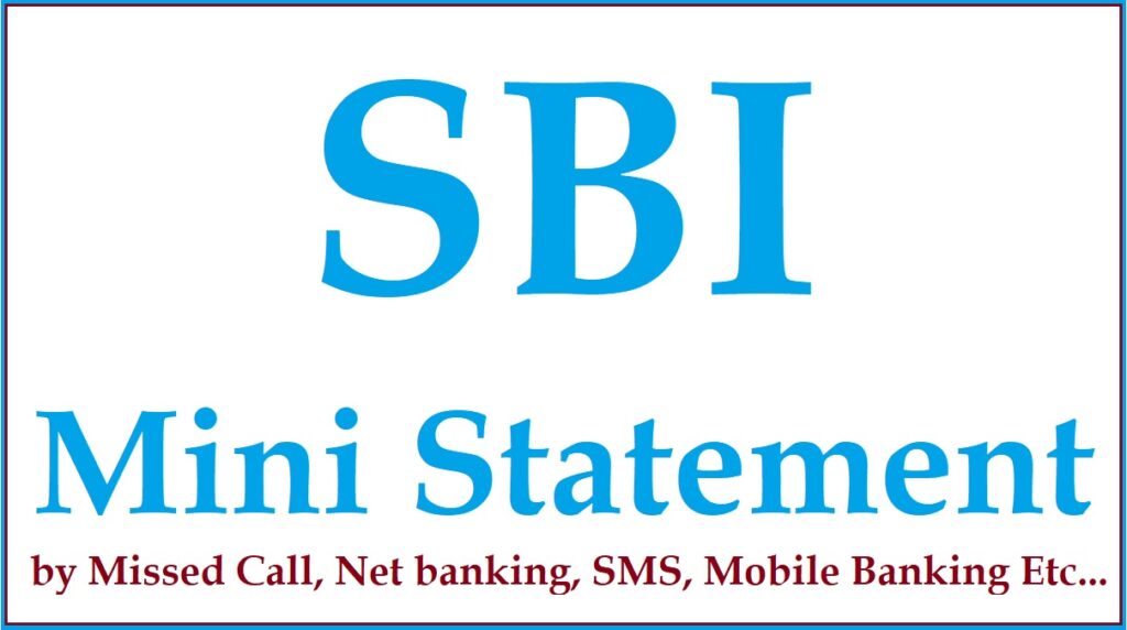 sbi mini statement number