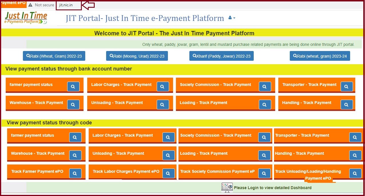 jit payment status online