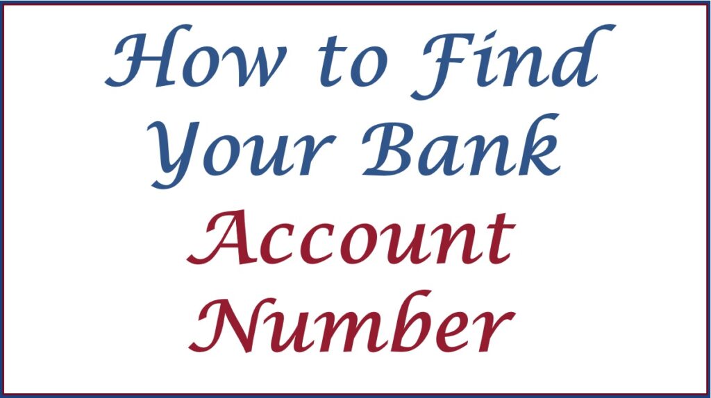 how to find your bank account number