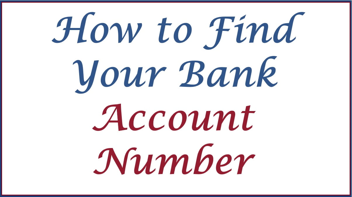 how to find your bank account number
