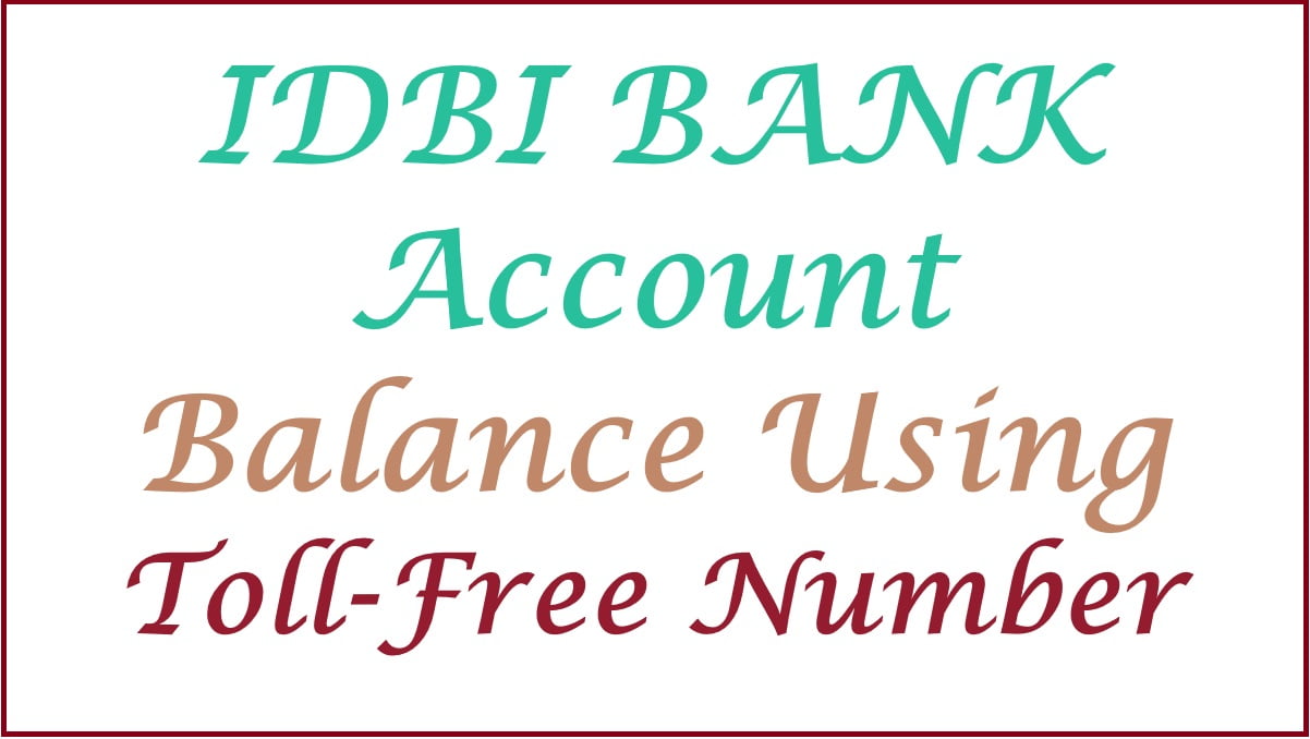 idbi balance check by number