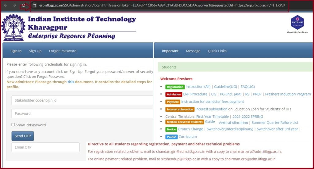 erp iit kgp login registration erp iitkgp ac in